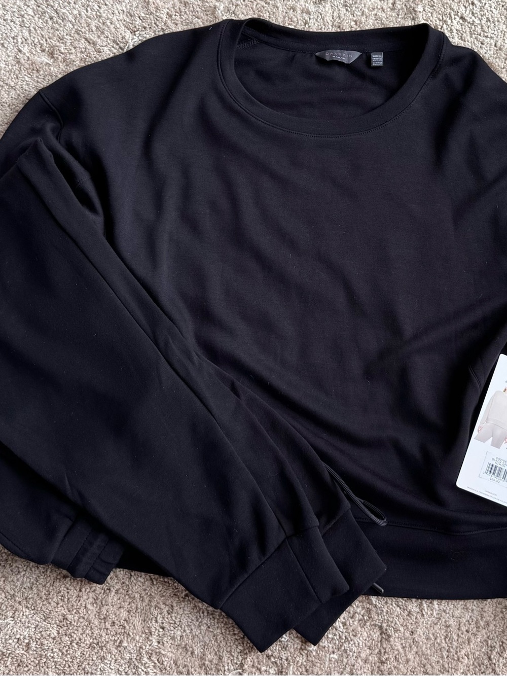 Danskin 2-Piece Crewneck & Pintuck Jogger Set - Black - Picture 2 of 3